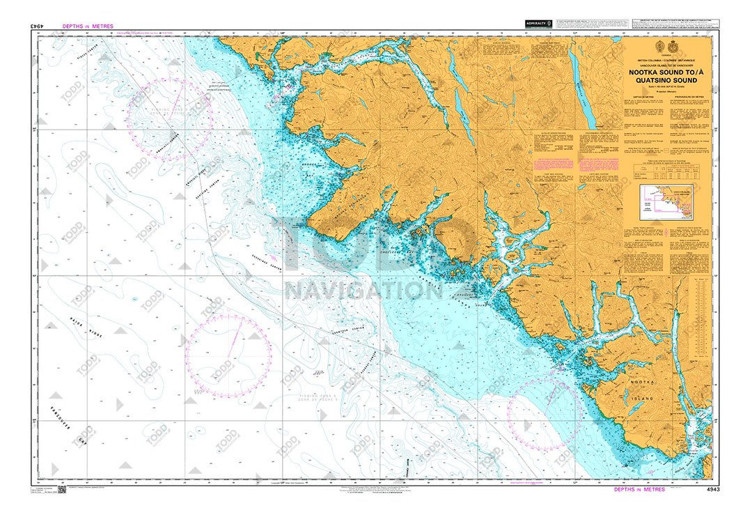 ADMIRALTY Chart - 4943 Nootka Sound to Quatsino Sound - toddnavigation