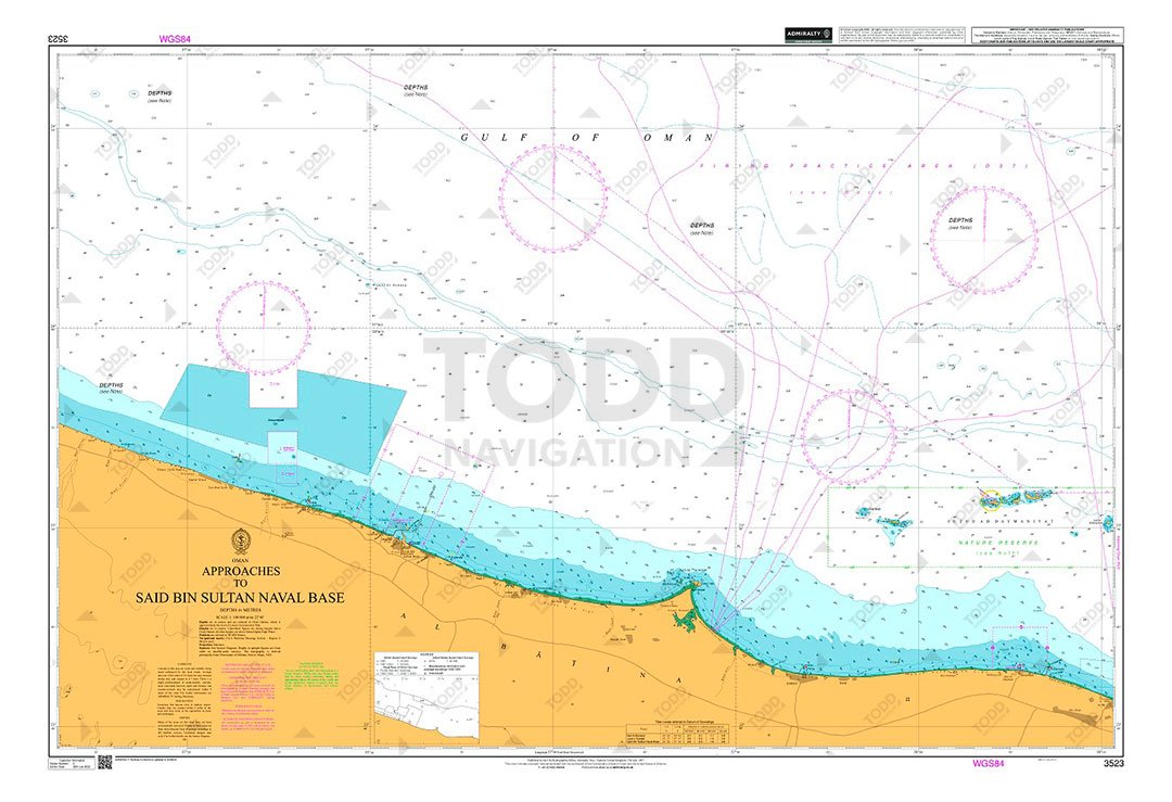 ADMIRALTY Chart - 3523 Outer Approaches to Said Bin Sultan Naval Base ...